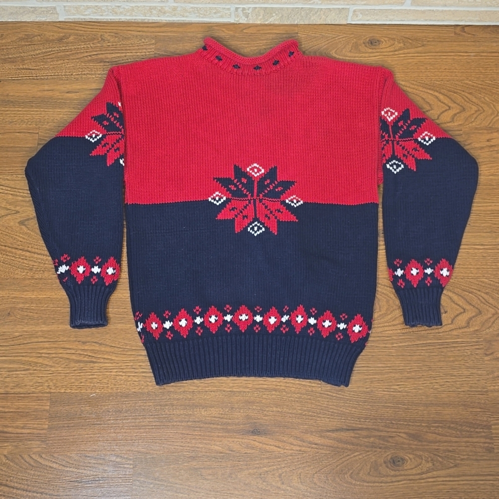 VTG GAP 100% COTTON Winter Sweater Snowflake COWICHAN